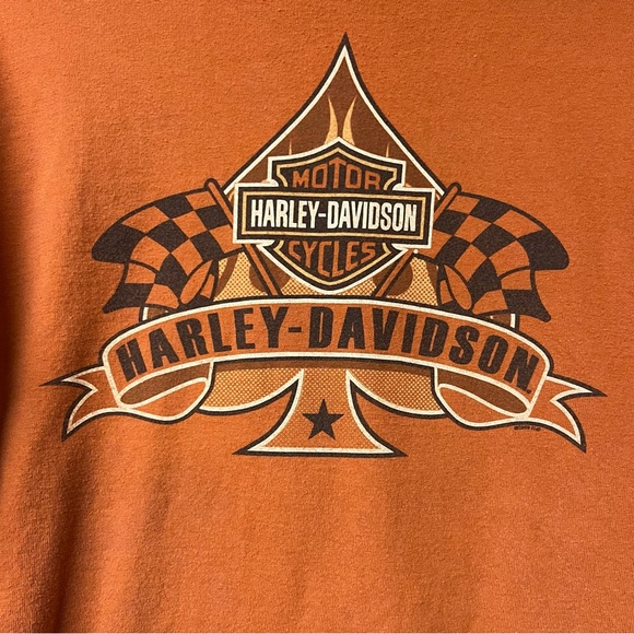 Harley Davidson Long sleeve shirt Orange Gettysburg Pa battlefield - Picture 2 of 7